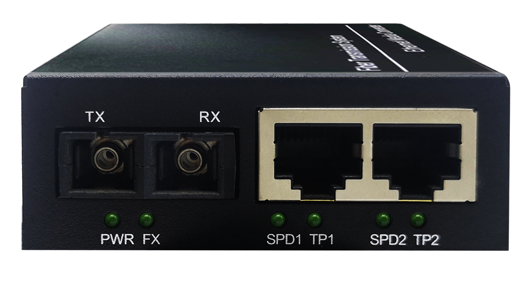 10/100/1000M Fiber Converter 1 light 2 port