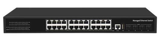 28-PORT 10G UPLINK L3 MANAGED POE ETHERNET SWITCH 4-PORT 1/10G SFP 24-PORT 10/100/1000BASE-T RJ45 1-CONSOLE PORT