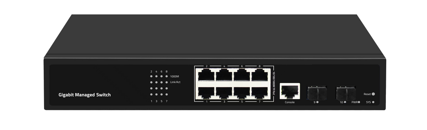 10-PORT 10/100M/1000M L2 MANAGED ETHERNET SWITCH