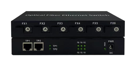 10/100M Fiber Converter 6 light 2 port