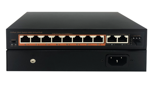 11-PORT 10/100/1000M Poe ETHERNET SWITCH 8Port Poe 10/100M+2Port10/100/1000M+1SFP